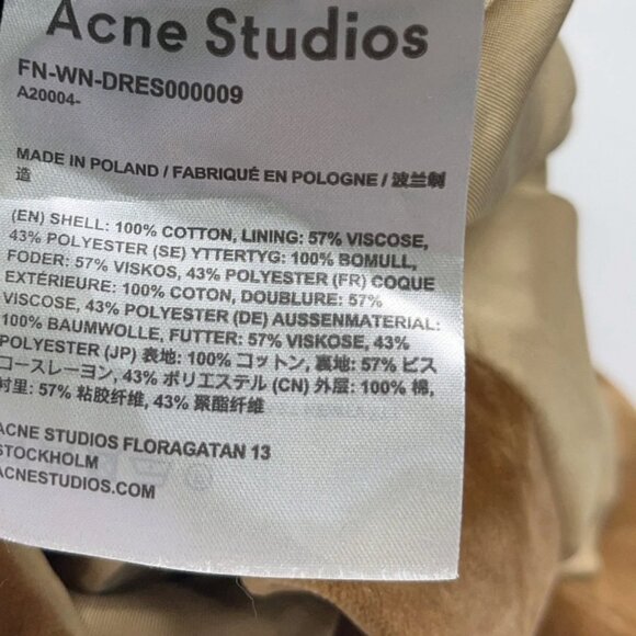 Acne Studios Camel Brown Velvet Midi Sheath Dress (Size 36/US 6) - Picture 3 of 4